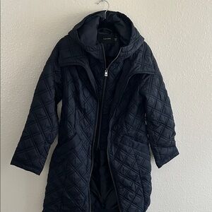 Tahari Lightweight Quilted Puffer Coat with Hood